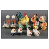 (8) Vintage Rooster Hen Salt Pepper Shaker Sets