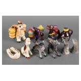 (6) Vintage Donkey Mule Salt Pepper Shakers