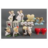 (9) Vintage Love Theme Salt Pepper Shaker Sets