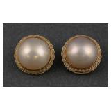 14K Gold Pearl Earrings