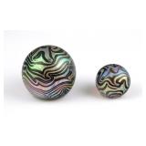 (2) 20th C Art Glass Paperweights