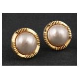 14k Gold Mabe Pearl Earrings