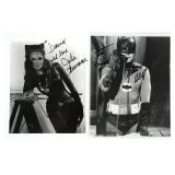(2) Batman Catwoman Signed B&W Photos