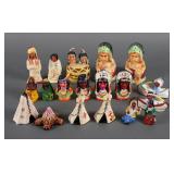 (10) Vintage Native American Salt Pepper Shakers