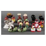 (8) Vintage Black Americana Salt Pepper Shakers