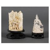 (2) Antique Carved Ivory Sculptures