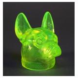 Boyd Uranium Vaseline Glass French Bulldog