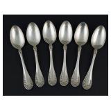(6) Wallace Sterling Teaspoons Rose Pattern