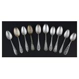 (10) Sterling Silver Souvenir Spoons