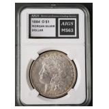 1884 O $1 Morgan Silver Dollar Liberty AIGS MS63