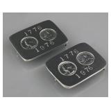 (2) 1776-1976 Quarter Belt Buckles