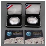 (2) 2019 Apollo 11 Silver Dollar Proof Set