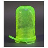 Vintage Uranium Vaseline Glass Fairy Lamp