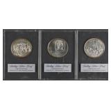 (3) Sterling Silver Proof Medals Franklin Mint