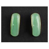 14K and Jade Post Earrings