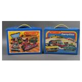 (46) 44 Matchbox & Hot Wheels Cars Two Carry Cases