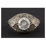 Art Deco 18K Gold Filigree Ring