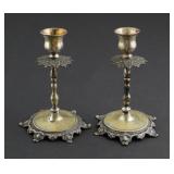 Antique Pair 800 Silver Candle Holders