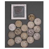 1859 Seated Liberty Quarter & Silver Group