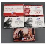 (5) US Mint Proof Sets 2005 2006 2009 2007