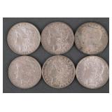(6) Morgan Silver Dollars