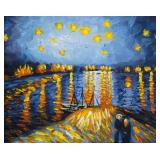 Van Gogh Starry Night Over Rhone Canvas Print