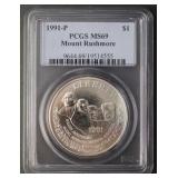 1991-P $1 Mount Rushmore PCGS MS69