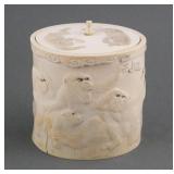 Japanese Ivory Monkey Box Signed