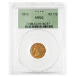 1915 $2.50 Gold Quarter Eagle PCGS MS62