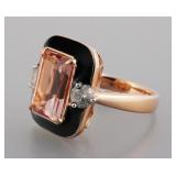 14K Morganite Diamond Ring 4.57 CTW