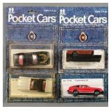 (4) Vintage TOMY Diecast Pocket Cars MOC