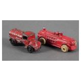 (2) Barclay Fire Truck Gas Tanker Slush Lead