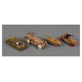 (4) Vintage Military Diecast and Tin Toy Vehicles