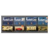 (4) Vintage TOMY Pocket Cars MOC