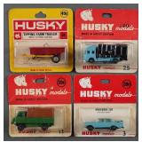 (4) Vintage Husky Models Diecast Cars MOC