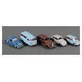 (5) Dinky Toys Vintage Cars and Kenex Van