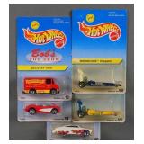 (5) Vintage Hot Wheels Diecast Cars MOC 1995