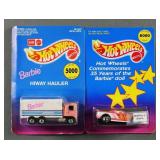 (2) Hot Wheels MOC Barbie LE Vehicles