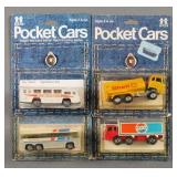 (4) Vintage TOMY Diecast Pocket Cars MOC