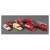 (7) Dinky Toys Fire Trucks & Ambulances