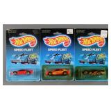 (3) Hot Wheels Speed Fleet Diecast Cars MOC 1988