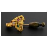 Natural Gold Nugget Stick Pin