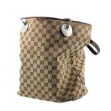 GUCCI GG Canvas Leather Large Eclipse Tote