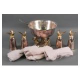 Anheuser-Busch Punch Bowl, Stirrup Cups, Flatware