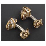 Tiffany & Co. 18k Gold & Sterling Cufflinks