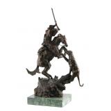 C M Russell, Lion & Trapper, Bronze