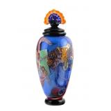 WES HUNTING Art Glass Lidded Vase