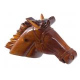 Large Carved Wooden Horse Head