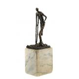 Alberto Giacometti Style Metal Marble Sculpture