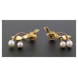 14k Gold Pearl Earrings, Braemer Jensen